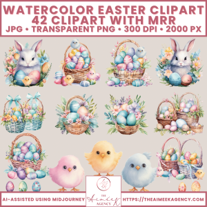 Watercolor Easter Clipart Pack
