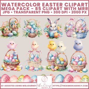 Watercolor Easter Clipart Mega Pack