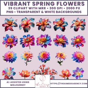 Vibrant Spring Flowers Clipart Pack
