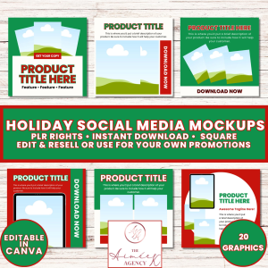 Holiday Social Media Mockups Square - PLR Rights