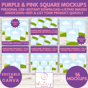 Purple and Pink Mockup Listing Images