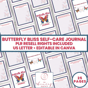 Butterfly Bliss Self-Care Journal - PLR Resell Rights
