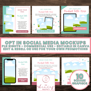 Opt In Social Media Mockups- Square - PLR Rights