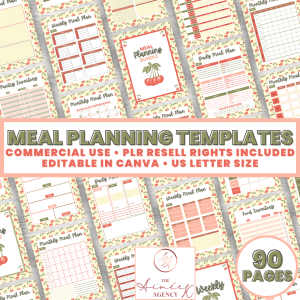 Meal Planning Template Bundle - PLR Resell Rights