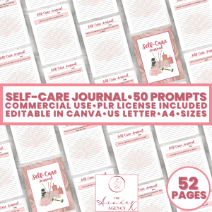 Self-Care Journal - 50 Prompts - PLR Rights