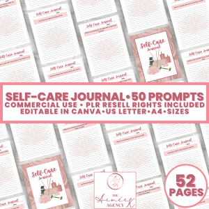 Self-Care Journal - 50 Prompts - PLR Resell Rights