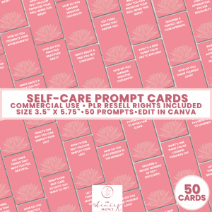 Self-Care Prompt Cards - PLR Resell Rights