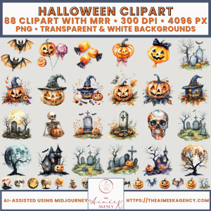 Halloween Watercolor Clipart Pack