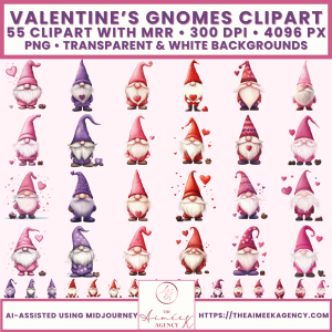 Valentine's Gnomes Clipart Pack