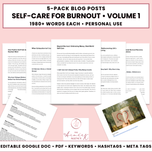 Self-Care for Burnout Blog Post Pack V1- PU
