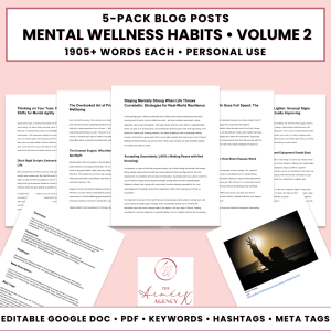 Mental Wellness Habits Blog Post Pack V2- PU