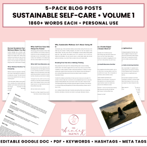 Sustainable Self-Care Blog Post Pack V1- PU