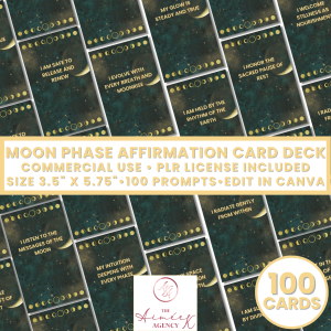 Moon Phase Affirmation Card Deck- PLR
