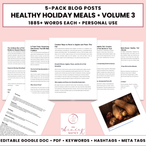 Healthy Holiday Meals Blog Post Pack V3- PU
