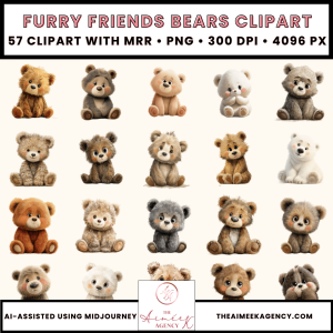 Furry Friends Bears Clipart Pack- MRR