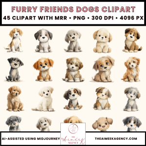 Furry Friends Dogs Clipart Pack- MRR