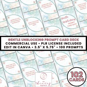 Gentle Unblocking Prompt Card Deck- PLR