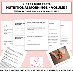 Nutritional Mornings Blog Post Pack V1- PU