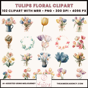Tulips Floral Clipart Pack- MRR