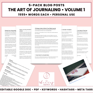 The Art of Journaling Blog Post Pack V1- PU