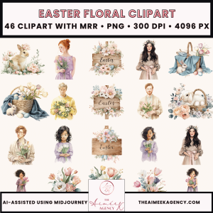 Easter Floral Clipart Pack- MRR