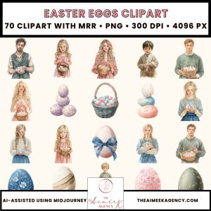 Easter Eggs Clipart Pack- MRR