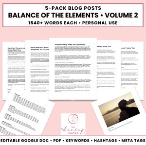 Balance of the Elements Blog Post Pack V2- PU
