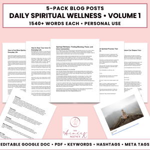 Daily Spiritual Wellness Blog Post Pack V1- PU