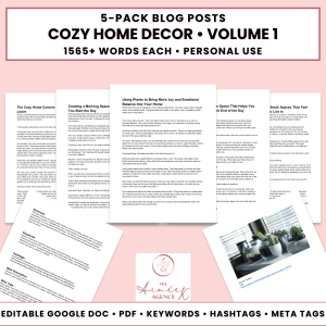 Cozy Home Decor Blog Post Pack V1- PU