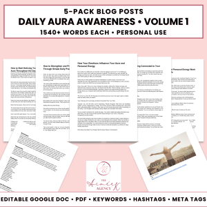 Daily Aura Awareness Blog Post Pack V1- PU