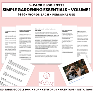 Simple Gardening Essentials Blog Post Pack V1- PU