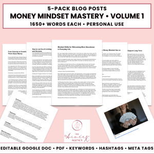 Money Mindset Mastery Blog Post Pack V1- PU