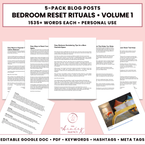 Bedroom Reset Rituals Blog Post Pack V1- PU