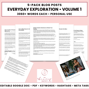 Everyday Exploration Blog Post Pack V1- PU