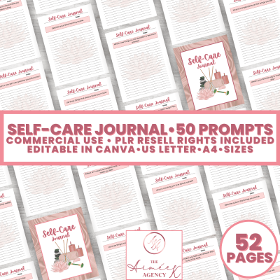 Self-Care Journal - 50 Prompts -  MRR License