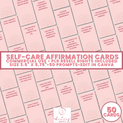 Self-Care Affirmation Cards -  MRR License