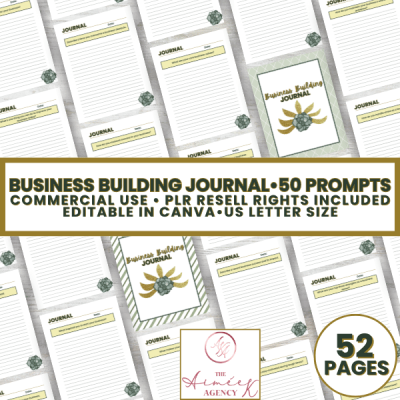 Business Building Journal - 50 Prompts - PLR Resell Rights