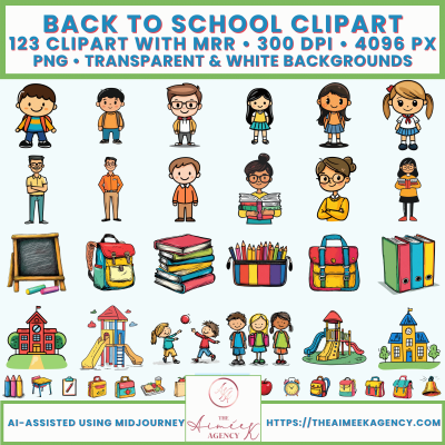 Back to School Clipart Pack - MRR License