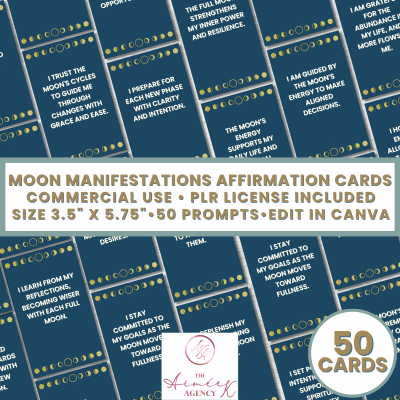 Moon Manifestation Affirmation Cards - PLR License