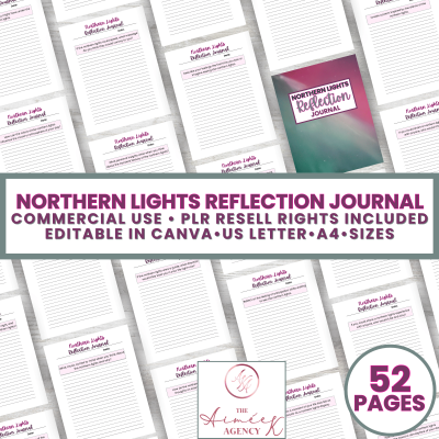 Northern Lights Reflection Journal - PLR Resell Rights