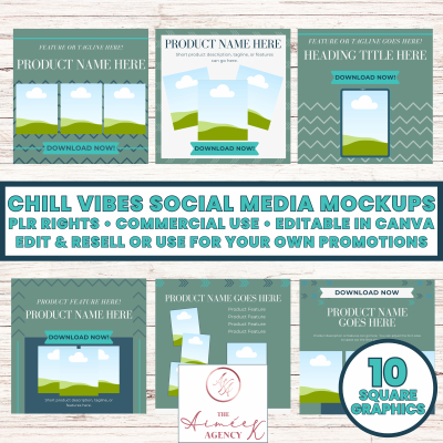 Chill Vibes Square Social Media Mockups- PLR