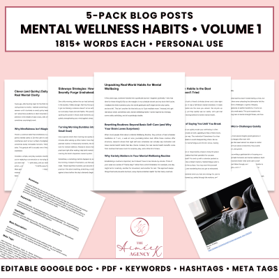 Mental Wellness Habits Blog Post Pack V1- PU