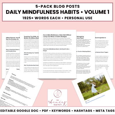 Daily Mindfulness Habits Blog Post Pack V1- PU