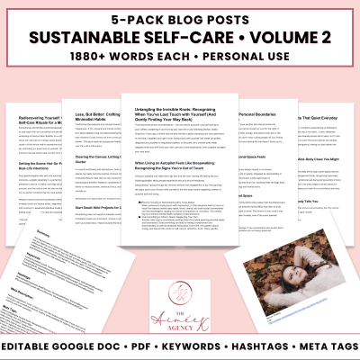 Sustainable Self-Care Blog Post Pack V2- PU