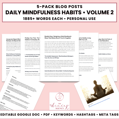 Daily Mindfulness Habits Blog Post Pack V2- PU