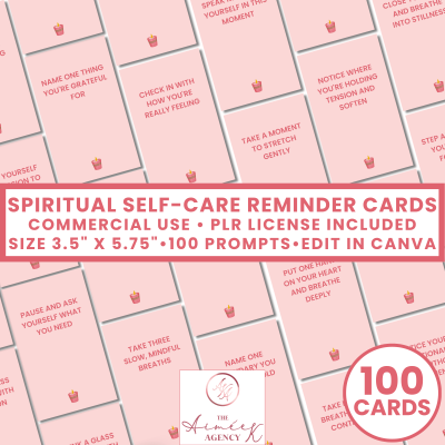 Spiritual Self-Care Reminder Card Deck- PLR