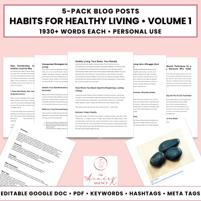 Habits for Healthy Living Blog Post Pack V1- PU