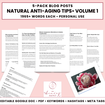 Natural Anti-Aging Tips Blog Post Pack V1- PU