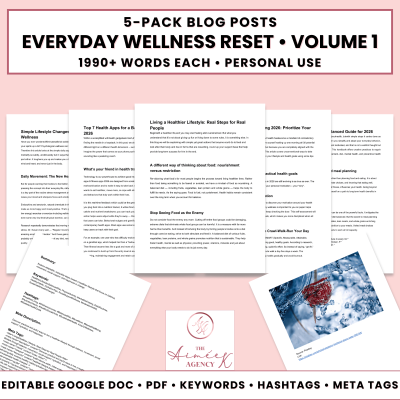 The Everyday Wellness Reset Blog Post Pack V1- PU