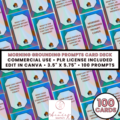 Morning Grounding Prompts Card Deck- PLR